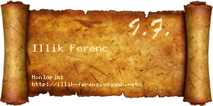 Illik Ferenc névjegykártya
